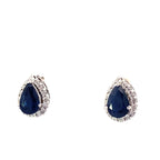 0.18Ctw Diamond 0.86Ctw Sapphire 14K White Gold Stud Ea