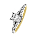 0.35Ctw 10K Yellow Gold Diamond Engagement Ring Size 7 1.4Dwt