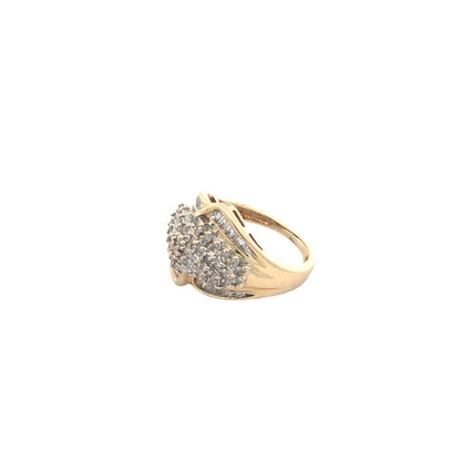 10K Two Tone Diamond Fashion Ring Size 5.5 3.4Dwt