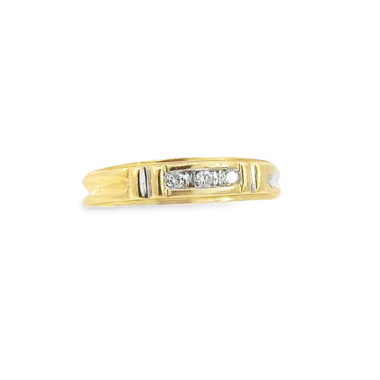 14K Yellow Gold Diamond Wedding Band Size 5.75 1.3Dwt