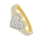 0.25Ctw Yellow Gold Lds Heart Diamond Fashion Ring Size 7 2.0Dwt