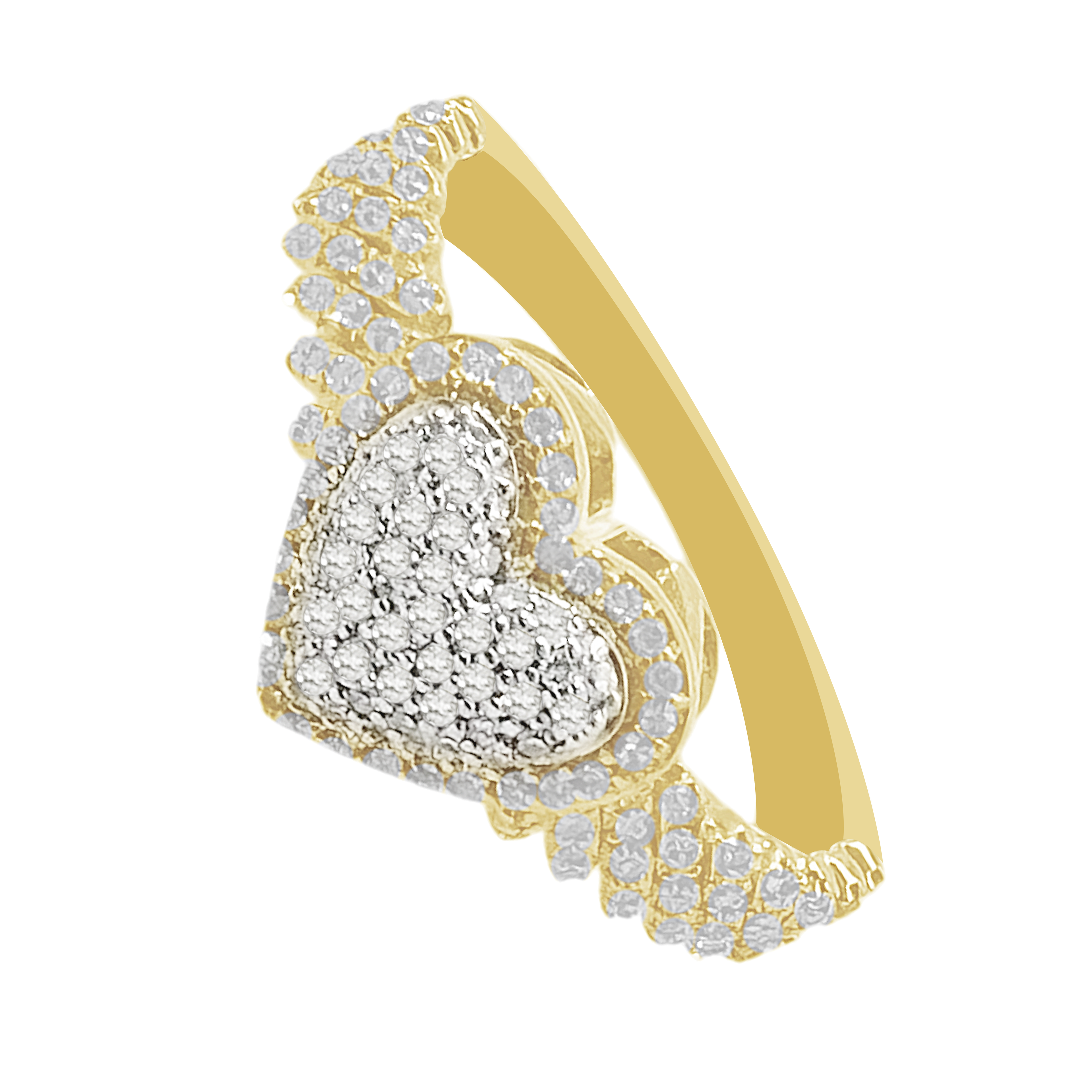 0.25Ctw Yellow Gold Lds Heart Diamond Fashion Ring Size 7 2.0Dwt