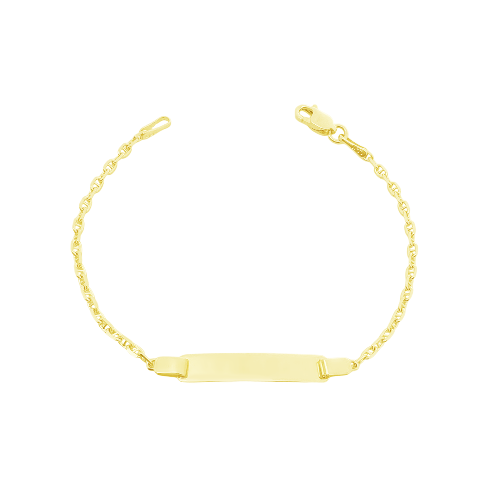 14K Yellow Gold Baby Mariner Id Bracelet 4Mm 5.5In 1.1Dwt