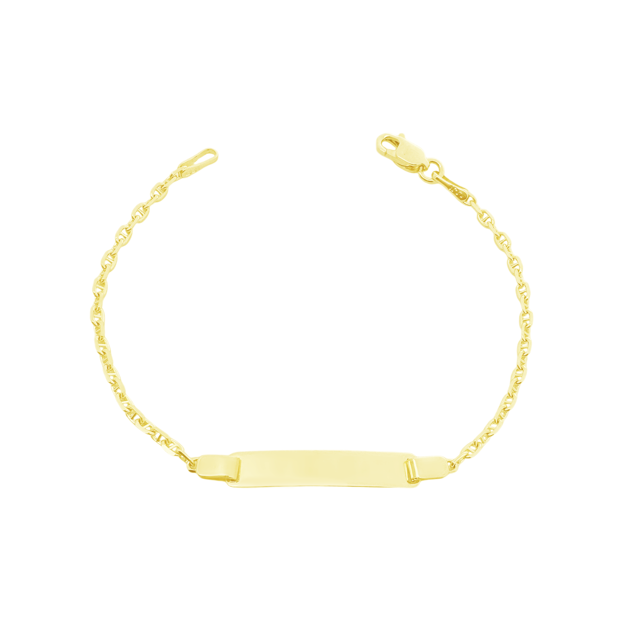 14K Yellow Gold Baby Mariner Id Bracelet 4Mm 5.5In 1.1Dwt