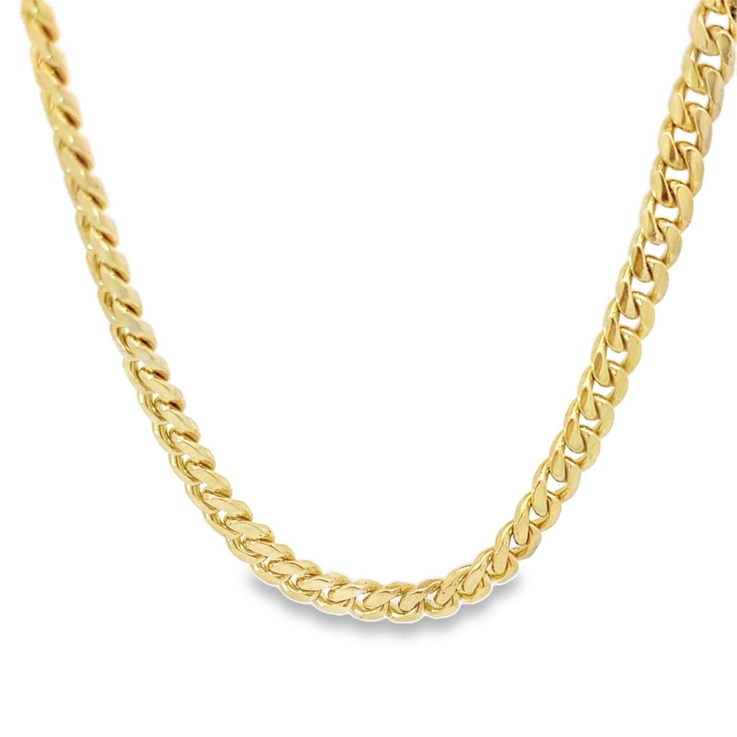 10K Yellow Gold Triple Clasp Cuban Link Chain 4.5Mm 22In 24.5Dwt/38.1G