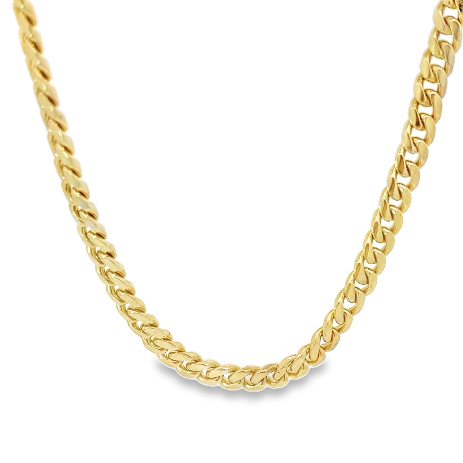 10K Yellow Gold Triple Clasp Cuban Link Chain 4.5Mm 22In 24.5Dwt/38.1G