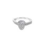 0.33Ctw 10K White Gold Diamond Bridal Set Size 7 2.4Dwt