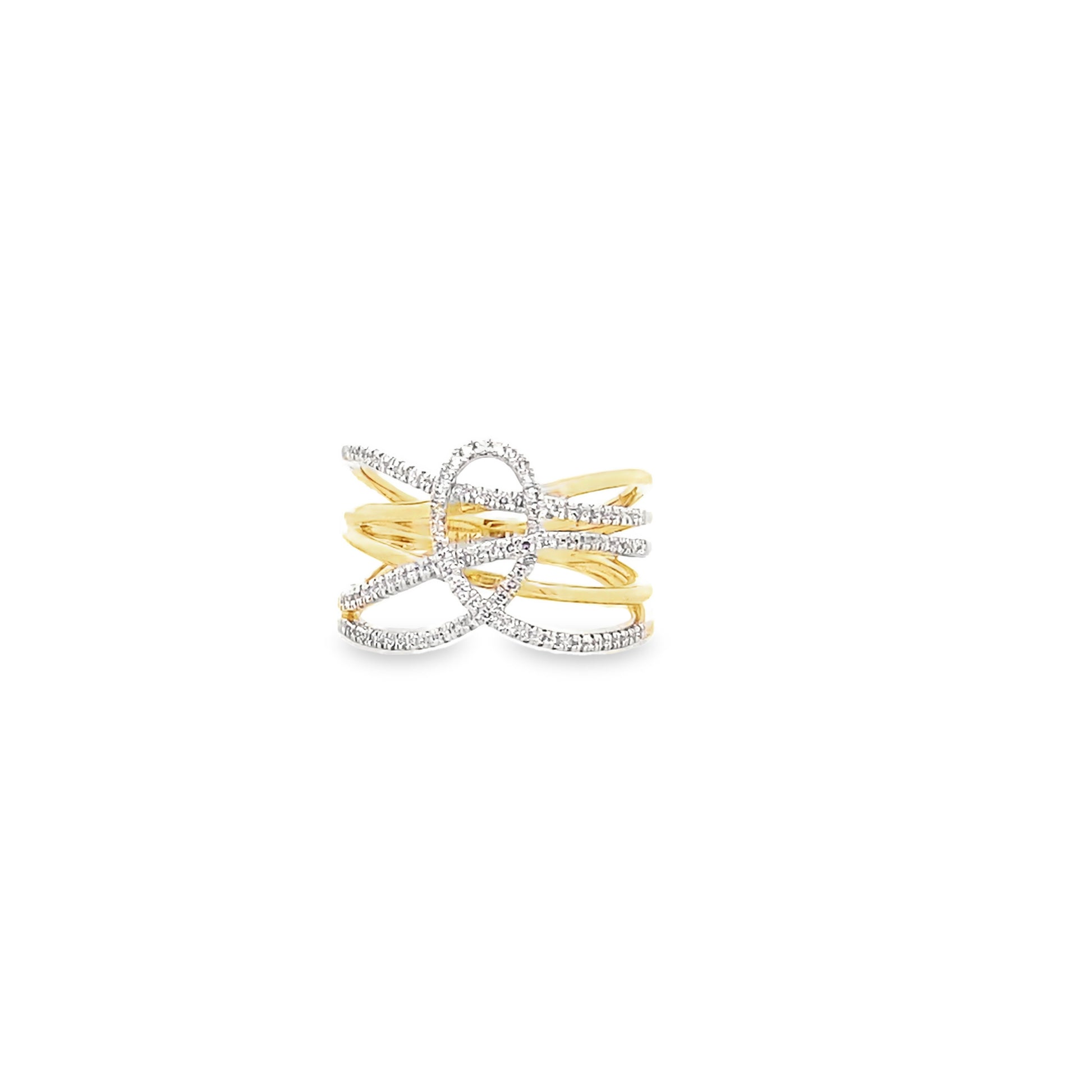 0.33Ctw 14K Yellow Gold Diamond Fashion Ring Size 7 3.0Dwt