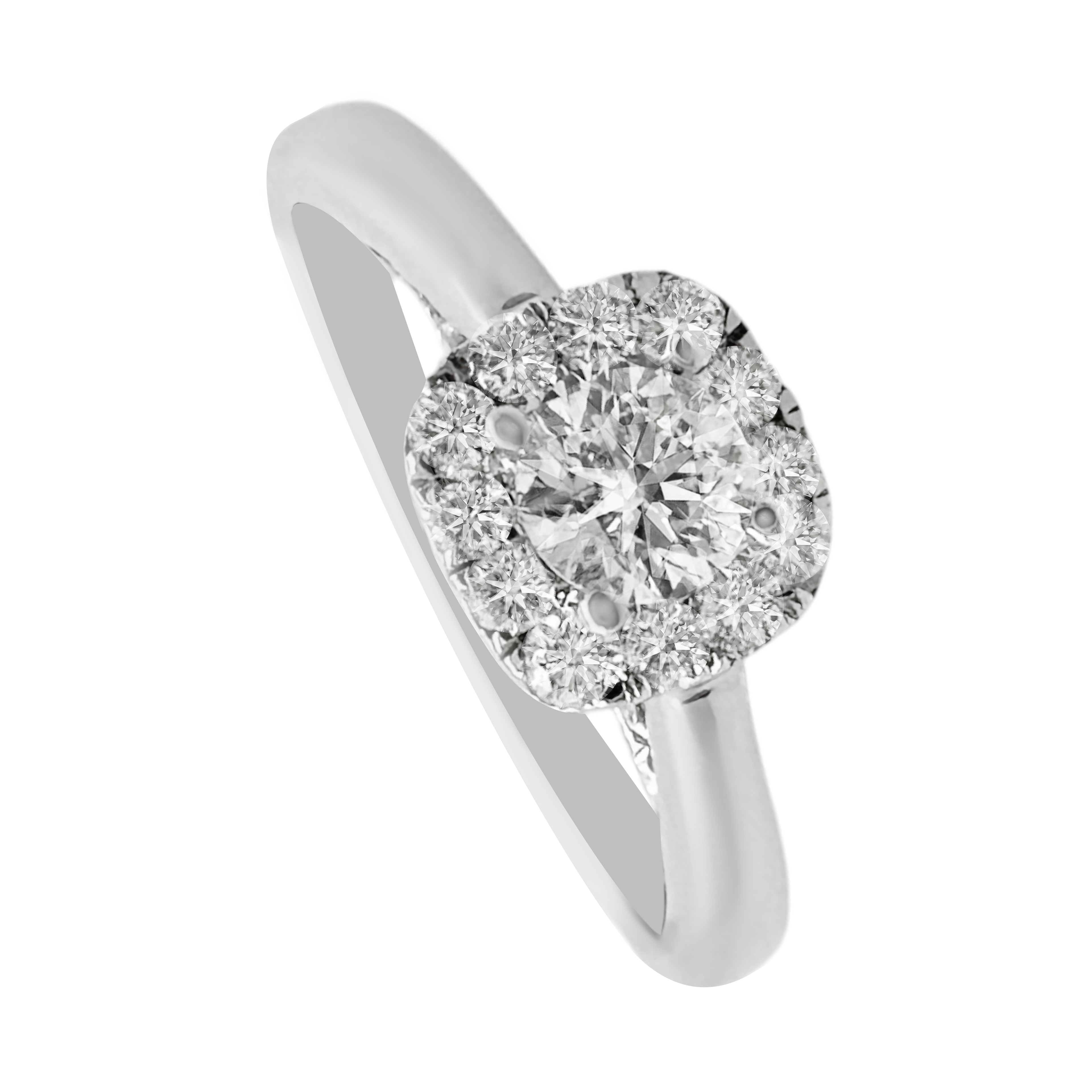 0.47Ct 14K White Gold Diamond Engagement Rings Size 7 1.8Dwt