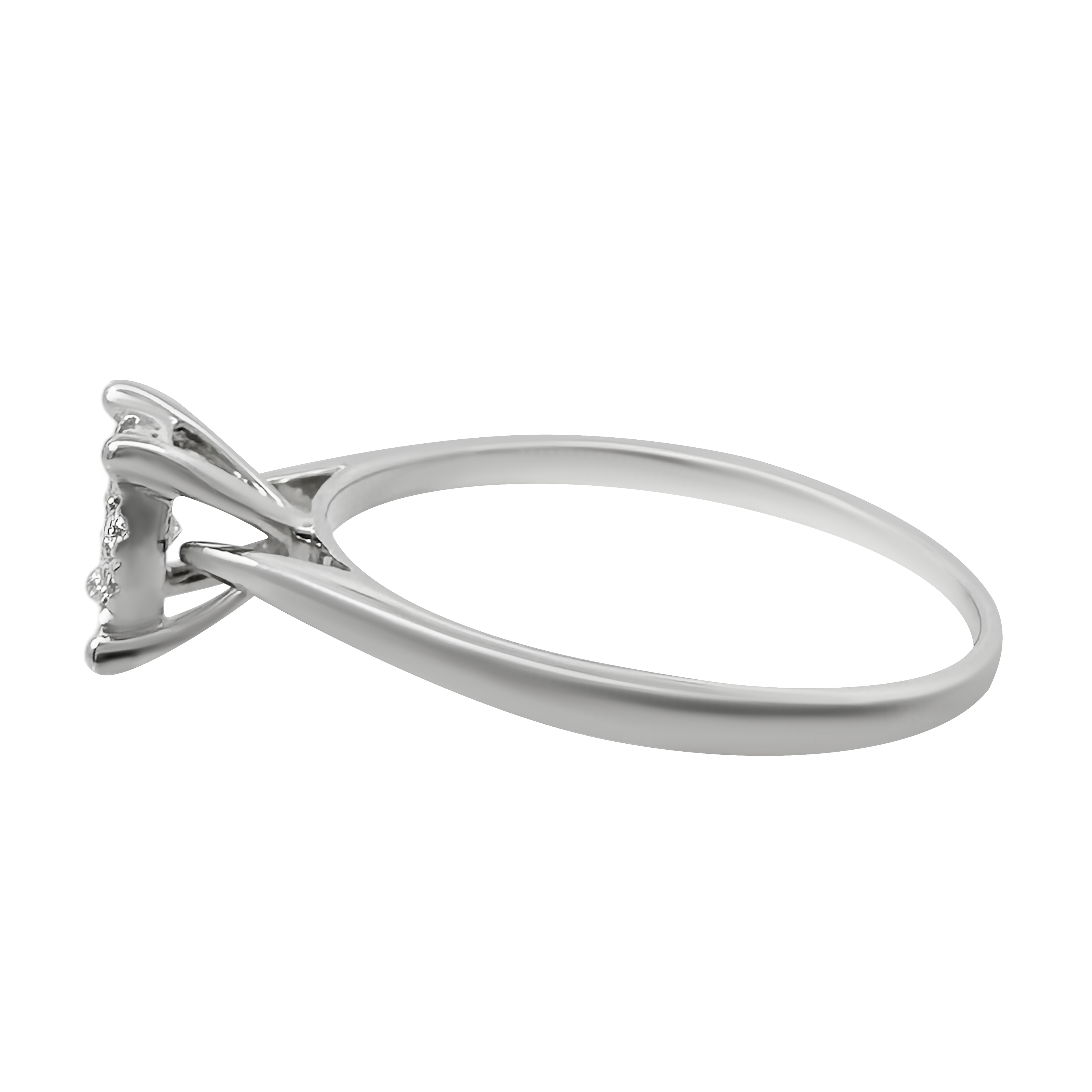 0.25Ct 14K White  Gold Diamond Engagement Rings Size 7 1.1Dwt