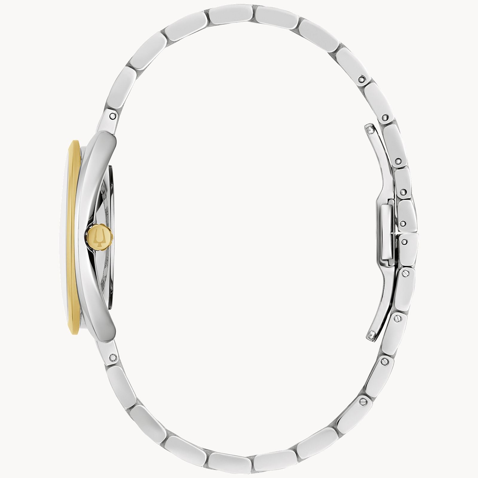 Bulova Ladies Duality Watch Set (98X13) Two Tone Stainless Steel Comes W/ 1 Black & 1 White Leather Band