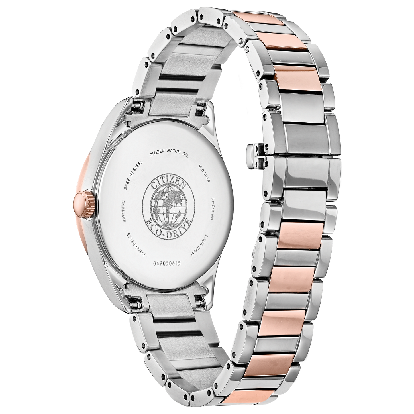 Two Tone Lds Citizen Eco-Drive With Mother Of Pearl Dial(Em0876-51D)