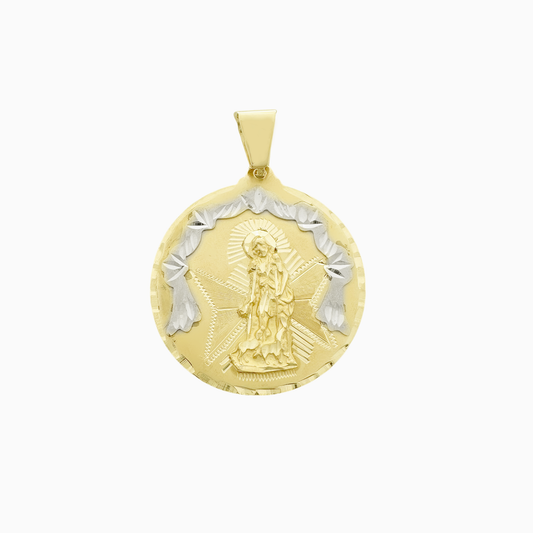 10K Two Tone Gold San Lazaro Pendant 6.9Dwt