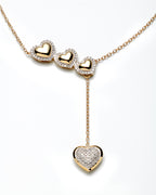 0.25Ctw 14K Yellow Gold Diamond Hearts Necklace 20In 2.0Dwt