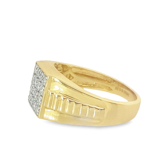 0.35Ctw 14K Yellow Gold Mens Diamond Fashion Ring Size 10 4.