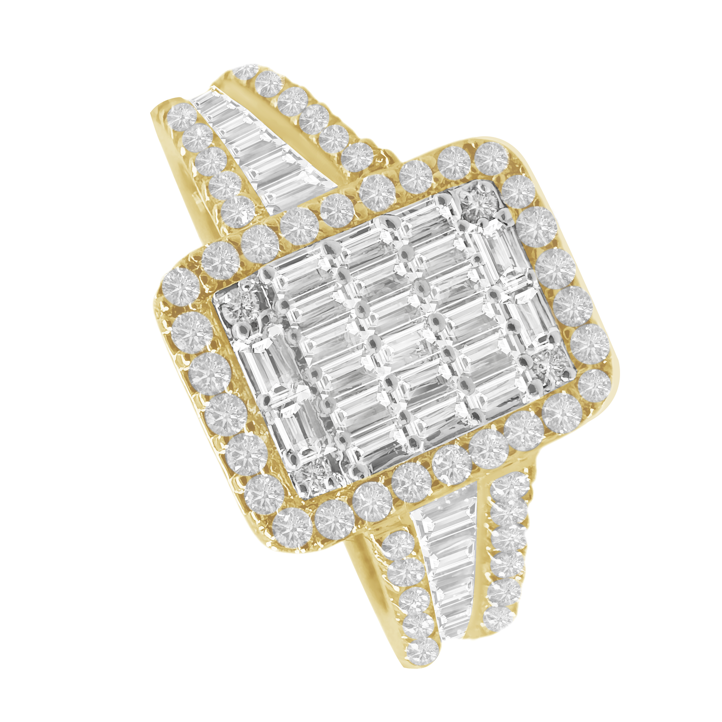 0.85Ctw 10K Yellow Gold Diamond Engagement Ring Size 7 2.4Dwt