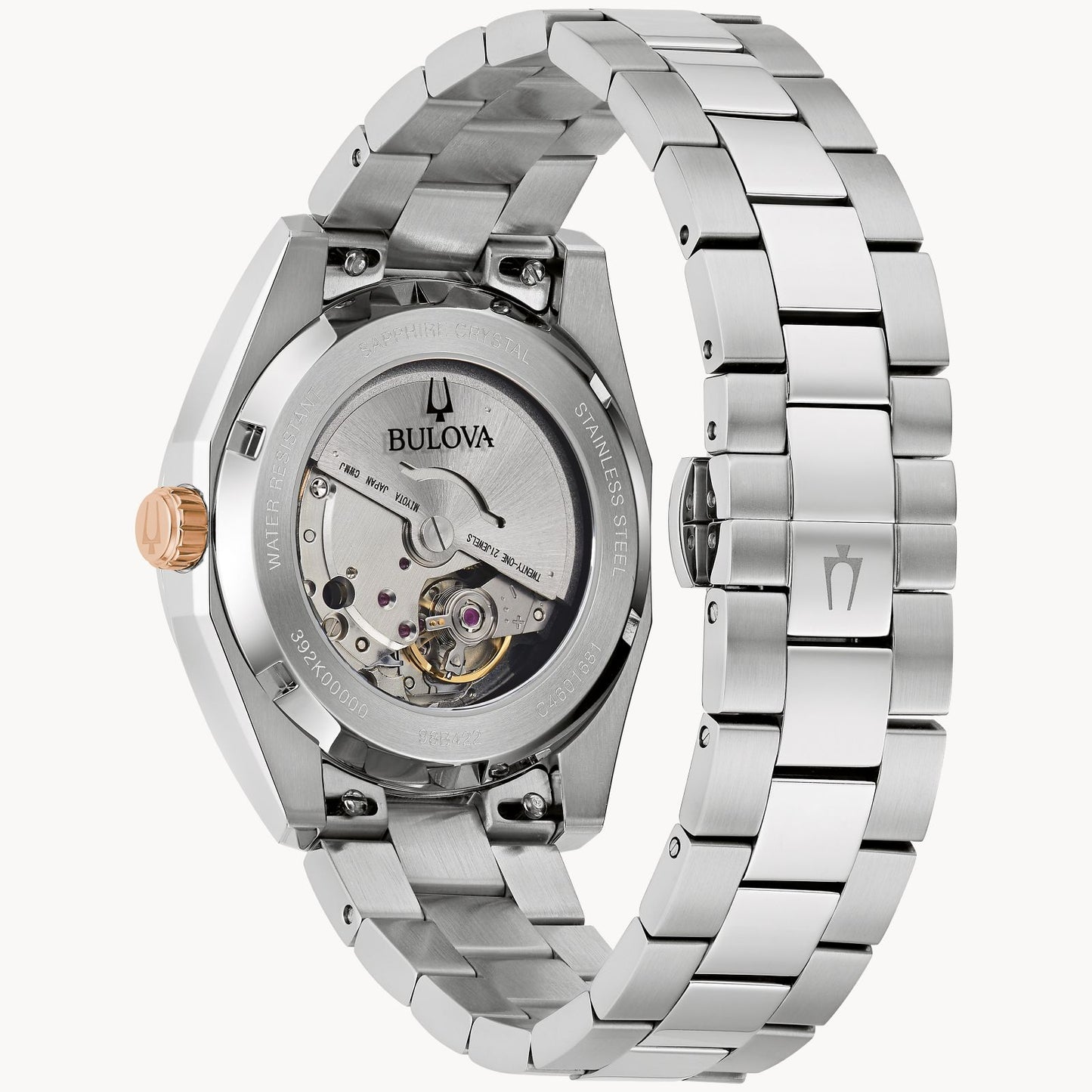 Bulova Surveyor Mens Watch (98B422) Burgundy Dial Silver Tone