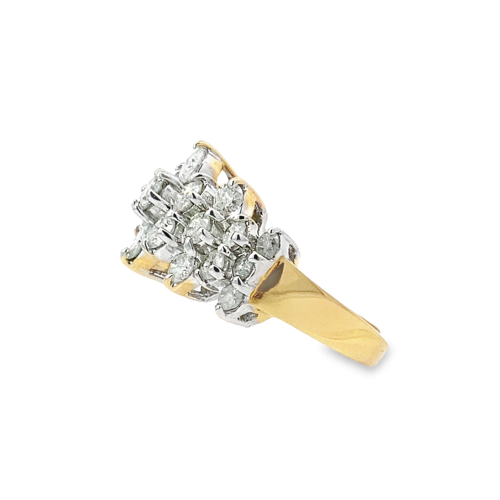 14K Yellow Gold Diamond Fashion Ring Size 7 4.4Dwt