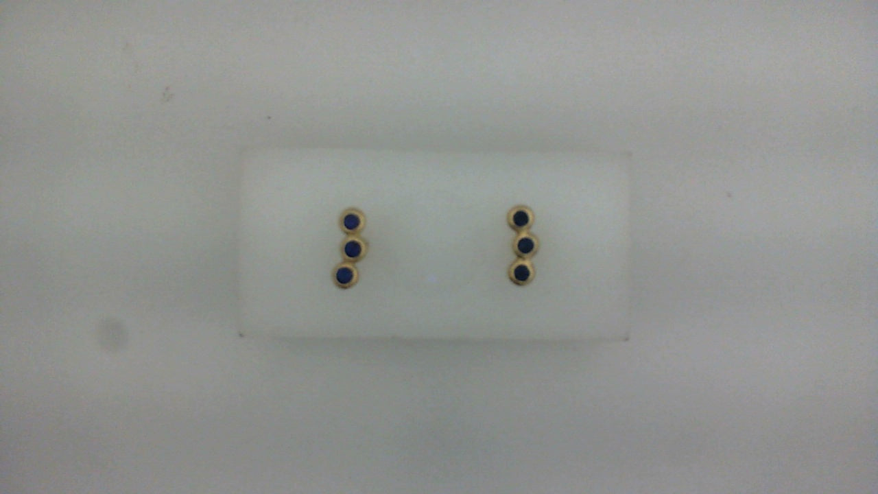 0.36Ct Bs 14K Yellow Gold Sapphire Stud Earrings