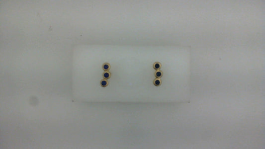 0.36Ct Bs 14K Yellow Gold Sapphire Stud Earrings