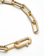 14K Yellow Gold Fancy Paper Clip Style Link Bracelet 6Mm 7.5In 4.1Dwt