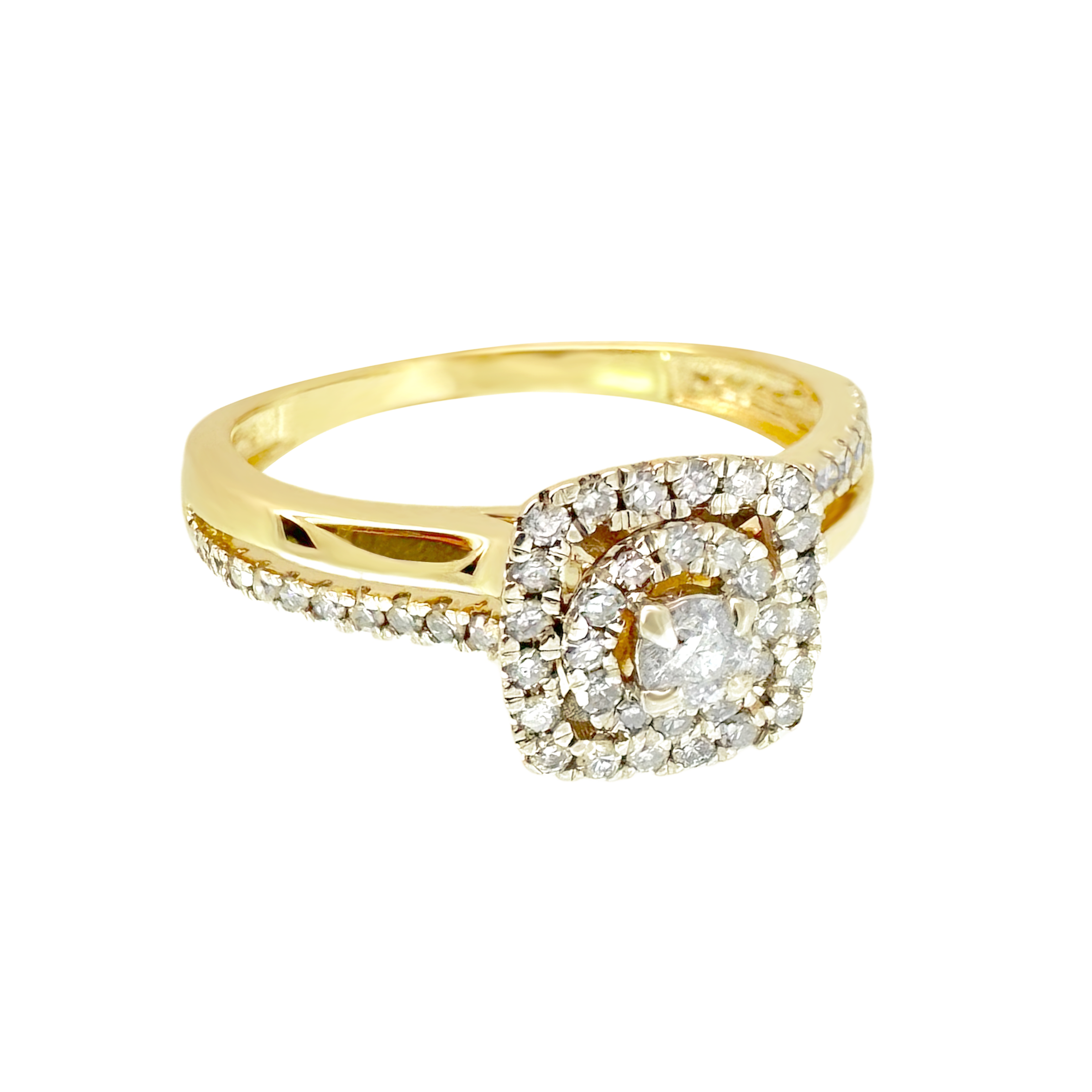 0.40Ctw 10K Yellow Gold Diamond Engagement Ring Size 7 1.6Dwt