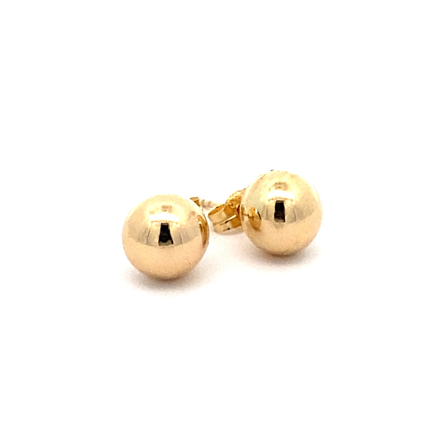 14K Yellow Gold 8Mm Ball Stud Earrings