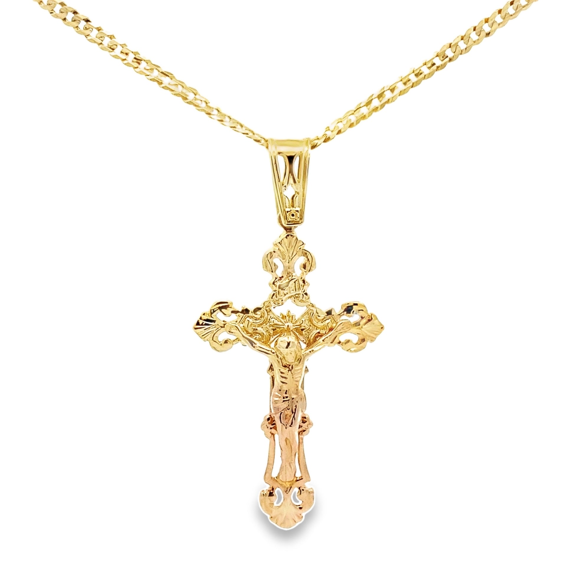 14K Yellow Gold Crucifix Pendant 5.2Dwt