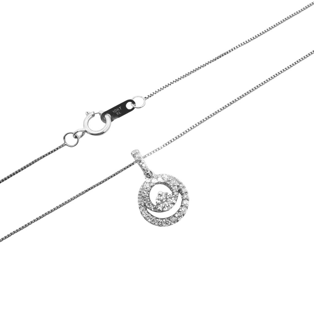 1/5Ctw 10K White Gold Fashion Necklace 18In 1.2Dwt