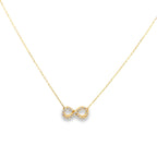14K Yellow Gold Cz Infinity Pendant Necklace 18In