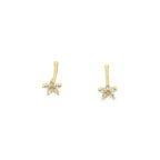 14K Yellow Gold Cz Flower Stud Nose Ring