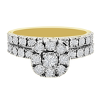 0.15Ctw 10K Yellow Gold Diamond Wedding Set Size 7 2.9Dwt