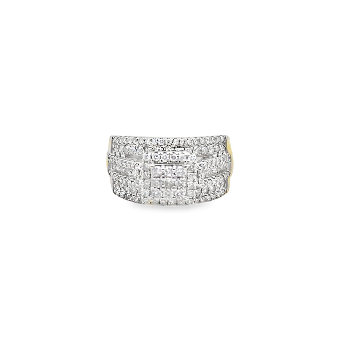 1.0Ctw 10K Yellow Gold Diamond Engagement Ring Size 7 2.9Dwt