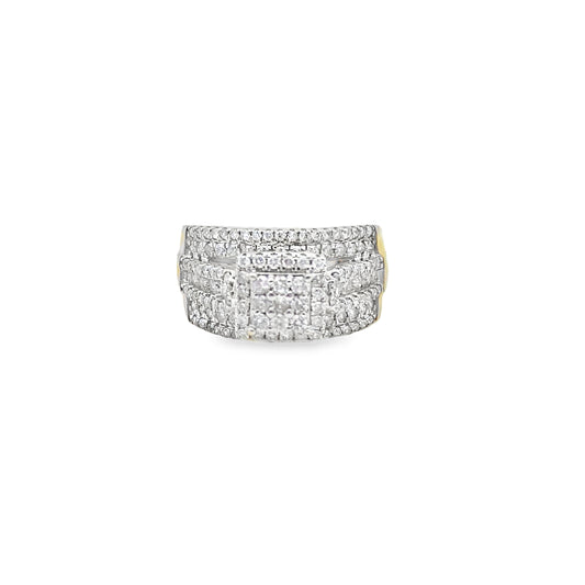 1.0Ctw 10K Yellow Gold Diamond Engagement Ring Size 7 2.9Dwt