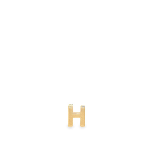 14K Yellow Gold Slider Initial "H" Pendant 0.5Dwt
