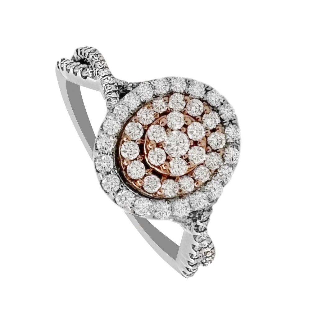 0.50Ctw 10K Two Tone Diamond Engagement Ring Size 7 1.8Dwt