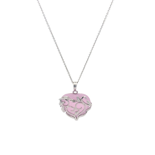 Sterling Silver Rose Quartz Generous Heart Necklace
