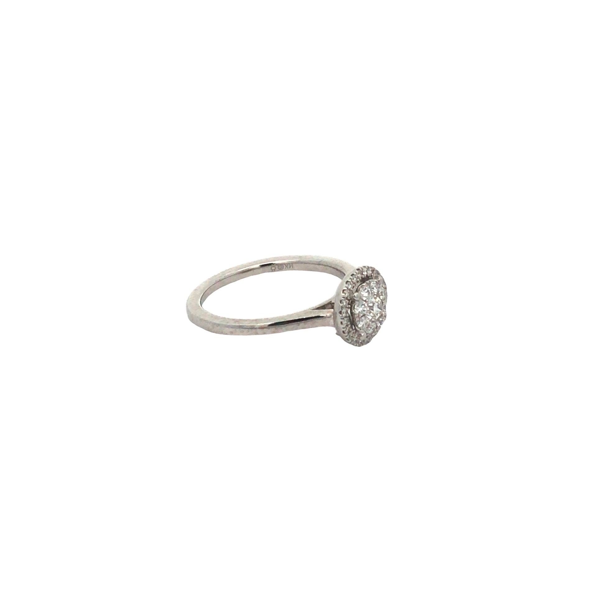 10K White Gold Diamond Engagement Ring Size 7  2.3Dwt