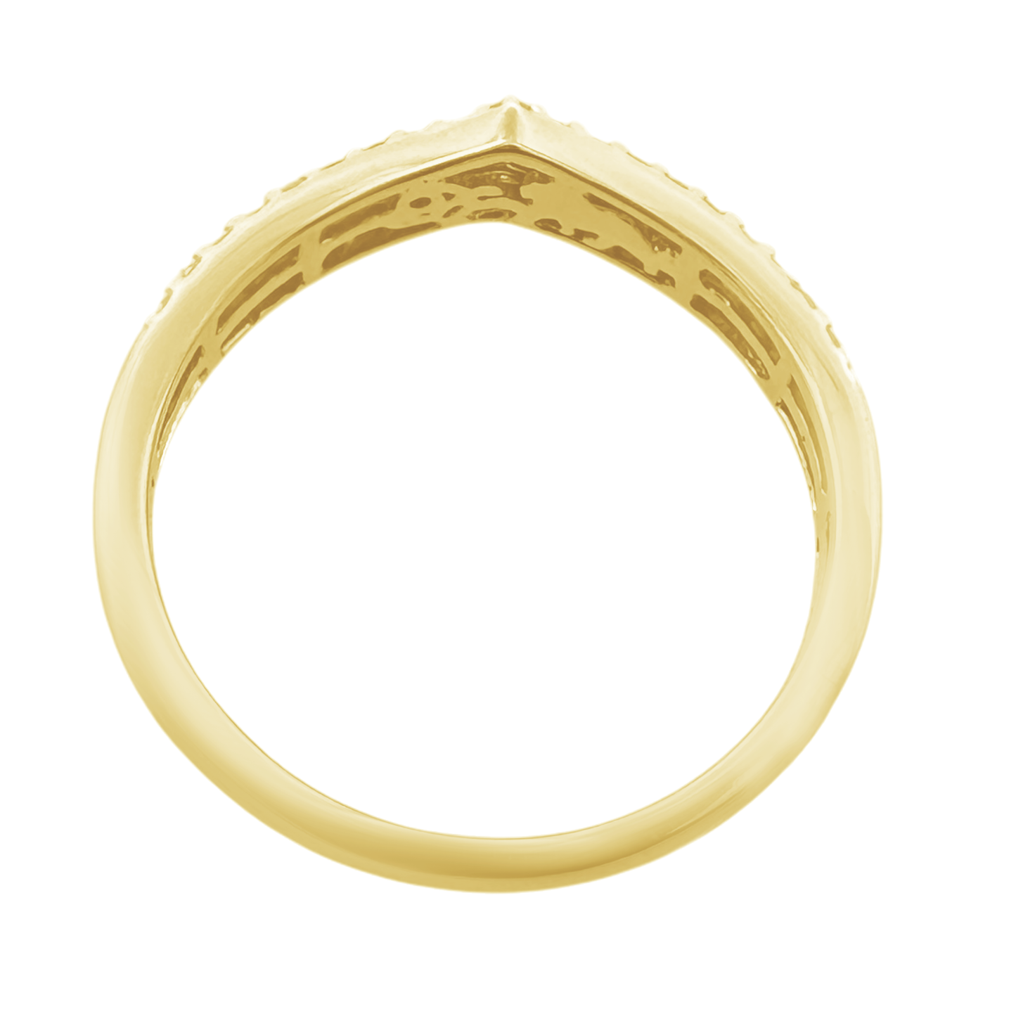 0.21Ctw 14K Yellow Gold Diamond Wedding Band Size 7 1.5Dwt