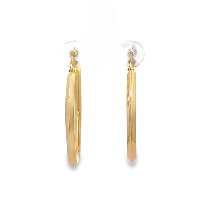 14K Yellow Gold Hexagon Hoop Earrings 1.4Dwt