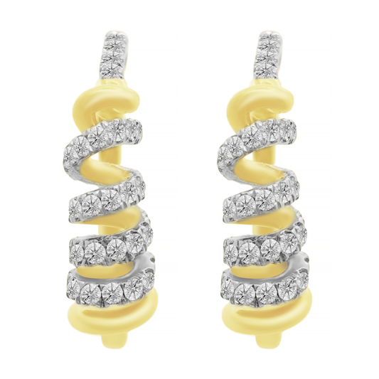 0.33Ctw 14K Yellow Gold Diamond Hoop Earrings
