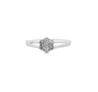 0.25Ct 10K White Gold Diamond Flower Fashion Ring Size 7 1.6Dwt