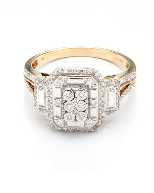 0.33Ctw 10K Yellow Gold Lds Diamond Engagement Ring Size8 2.5Dwt