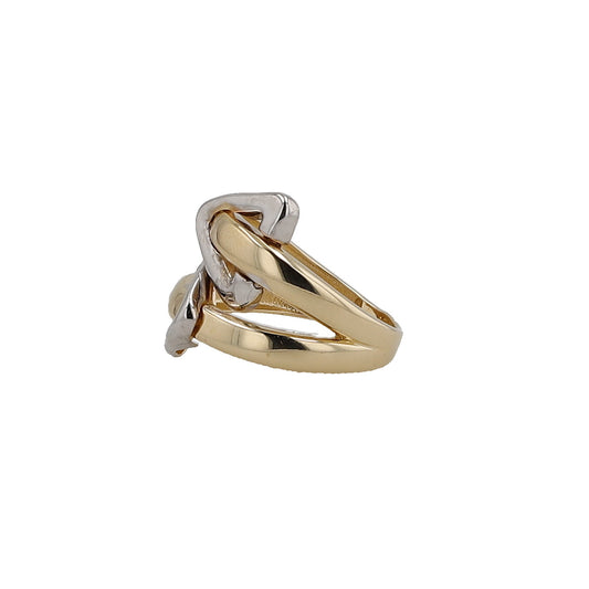 14K Two Tone Ladies Fashion Ring Size 8 2.9Dwt
