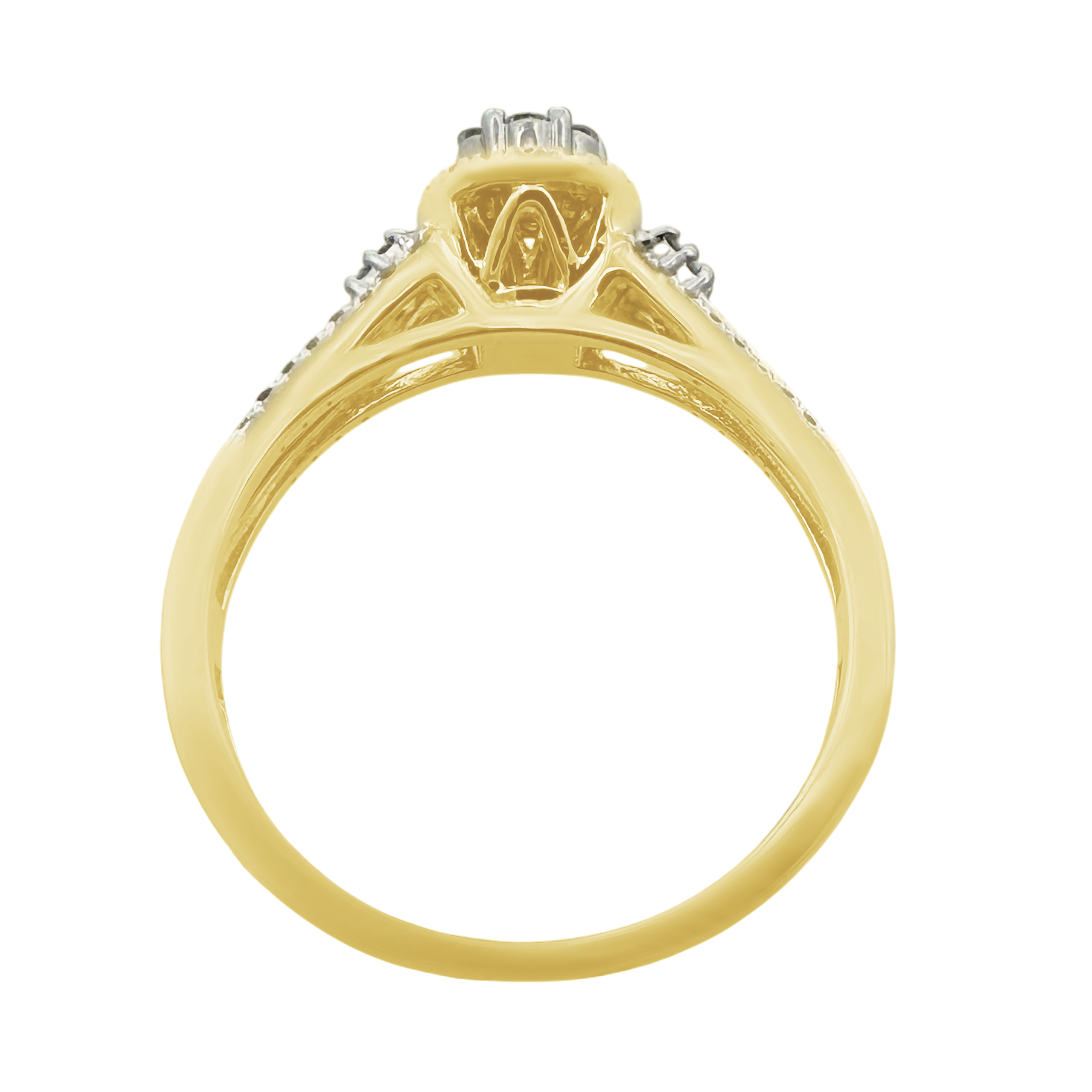 0.26Ctw 10K Yellow Gold Diamond Engagement Ring Size 7 1.5Dwt