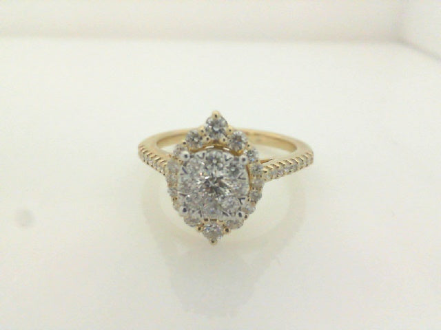 0.75Dwt 14K Yellow Gold Diamond Engagement Ring Sz7 2.7Dwt
