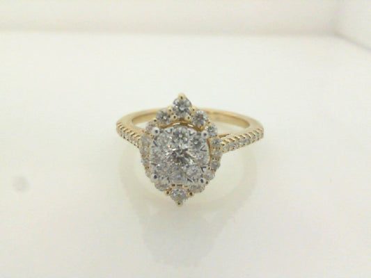 0.75Dwt 14K Yellow Gold Diamond Engagement Ring Sz7 2.7Dwt