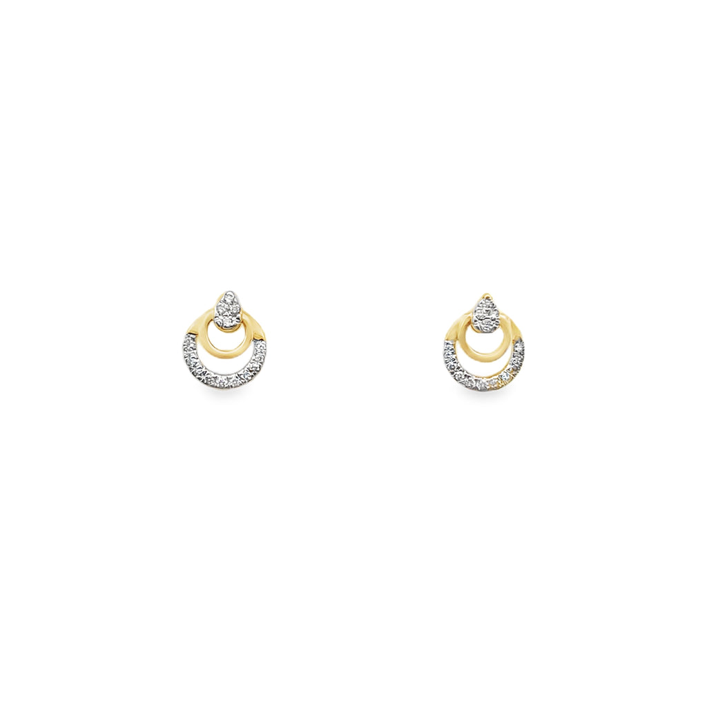 0.13Ct 14K Yellow Gold Diamond Stud Earrings