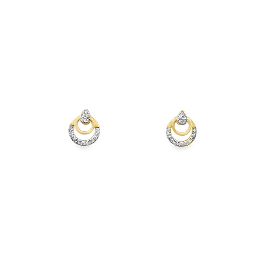 0.13Ct 14K Yellow Gold Diamond Stud Earrings