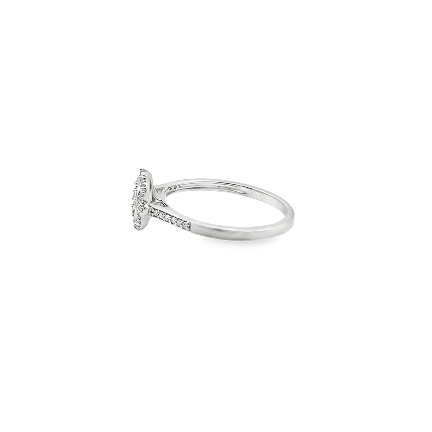 0.25Ct 14K White Gold Diamond Engagement Ring Size 7 1.5Dwt